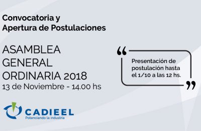ASAMBLEA ANUAL ORDINARIA 2018 – Convocatoria y Apertura de Postulaciones