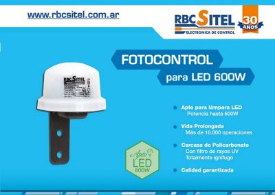 Nuevo Fotocontrol para LED 600W de RBC Sitel